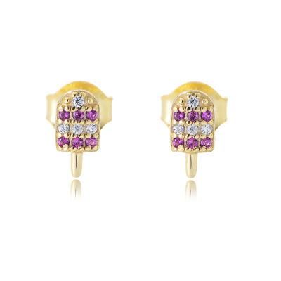 Simple Tiny Kids Zirconia Set Small Gold Earring New Design S925 Silver Stud Popsicle Earrings