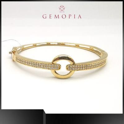 Sterling Silver Bracelet Gold Plated Women Adjustable Cuff Bangle