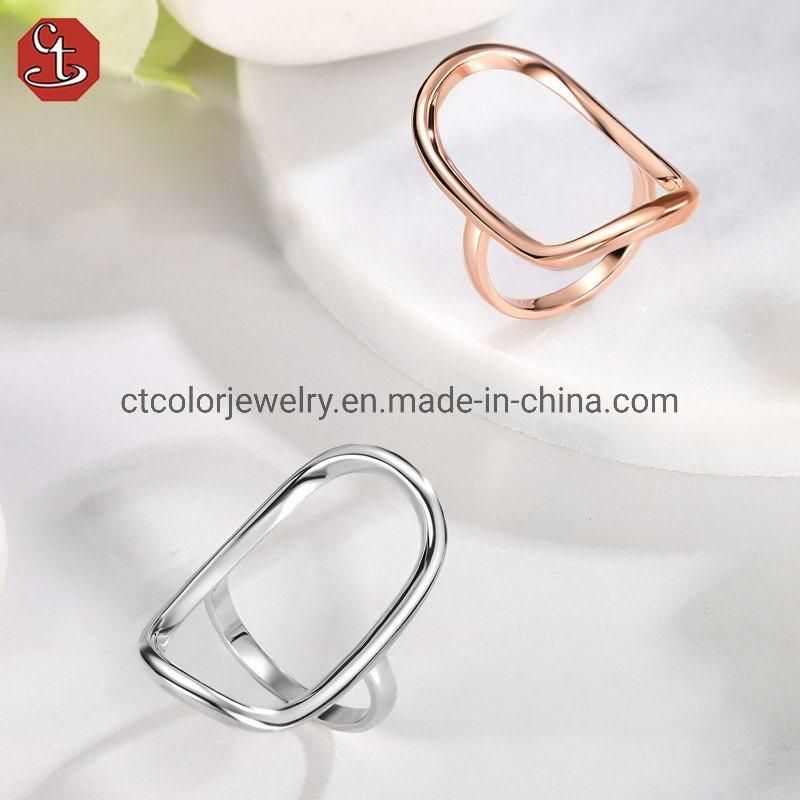 2022 new arrival wholesale high quality light gold white and rose rhodium ring for women