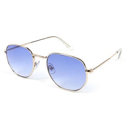 Custom Logo Gradient Blue Sunglasses New Style Classical Retro Outdoor Sunglass