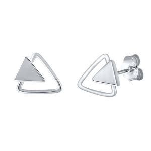 2021 New Creative 925 Sterling Silver Rhodium Plated Custom Designer Geometric Triangle Earrings for Women