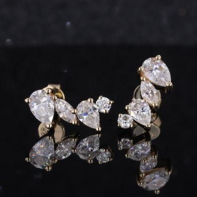 Fine Moissanite 925 Silver Jewelry Excellent Cut Round Moissanite Studs Earring