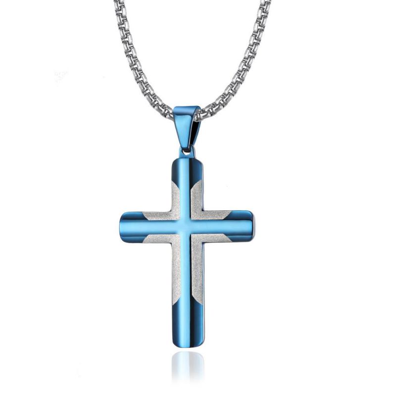 Face Simple Style Pendant Hip Hop Cross Necklace Cross-Border Accessories