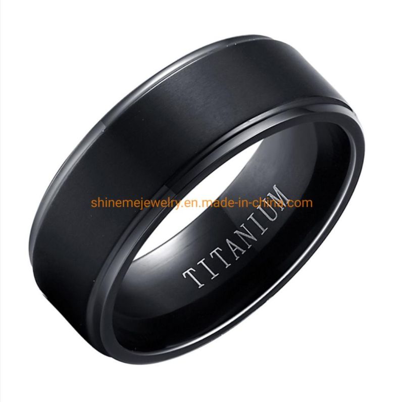 High Quality Simple Men′s Fashion Solid Titanium Ring for Men Jewelry Tr2619