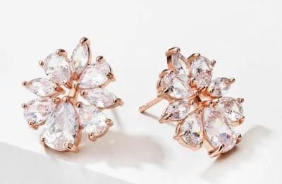 Bridal Earring Jewelry, Wedding Earring Jewelry, CZ Earring Jewelry, Bridesmaid Earring, Rose Gold Earring