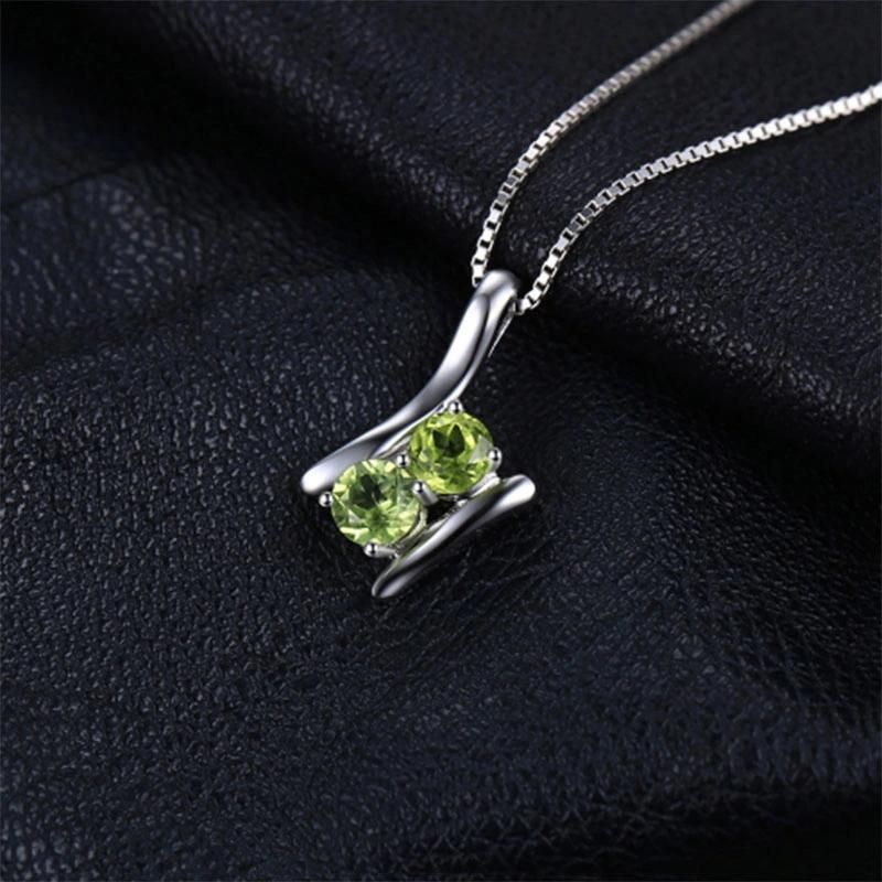 925 Sterling Silver Ring for Fashion Women Fine Jewelry with Created Gemstone Peridot