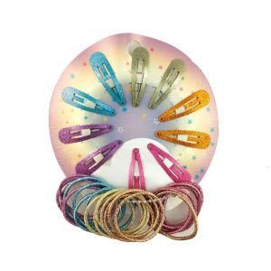 Colorful Baby Hair Clips and Rubber Bands Set