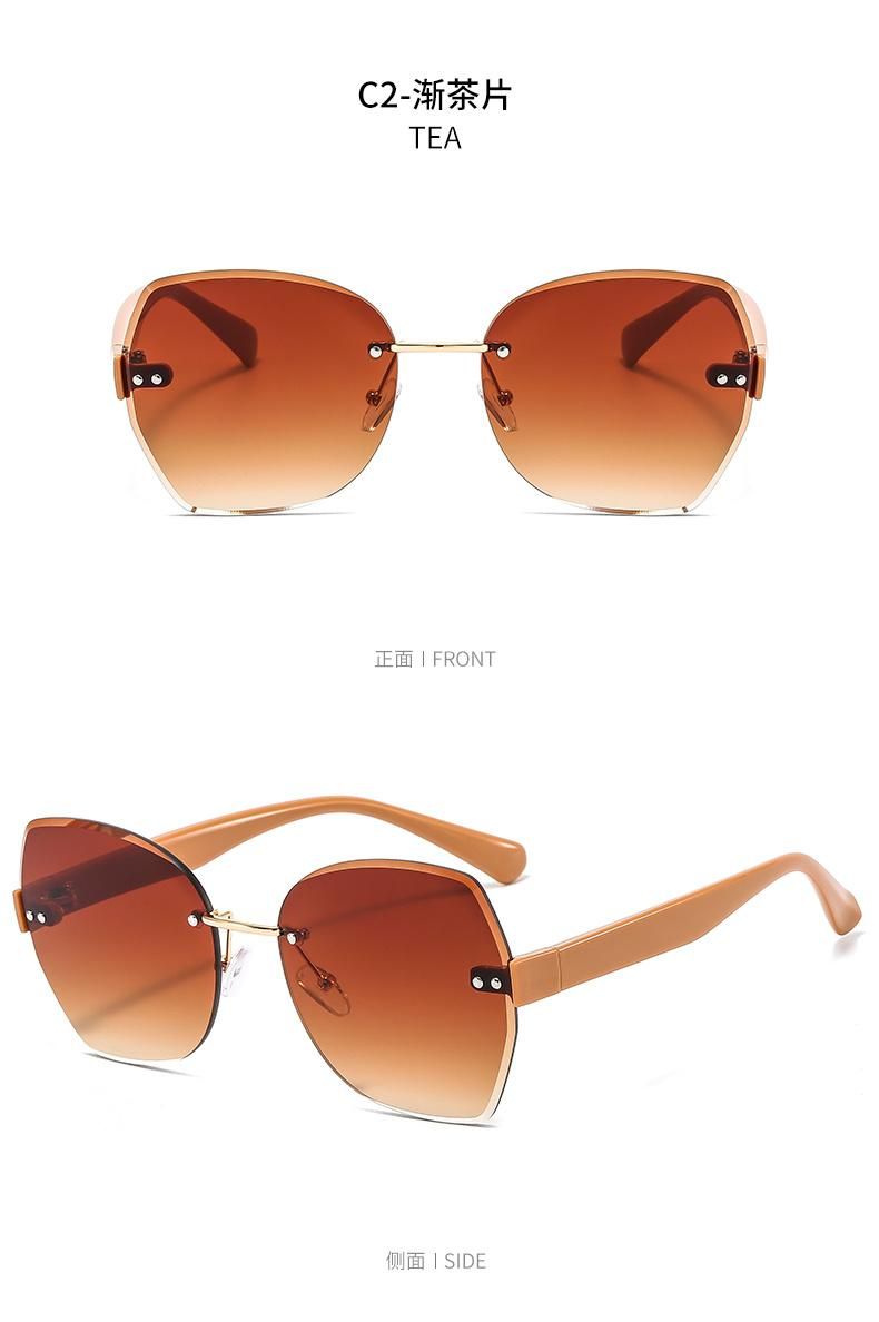 2021 Best Selling Stylish Luxury Sun Glasses River Custom Logo Oversize Sunglasses Rimless River Sun Glasses Sunglasses