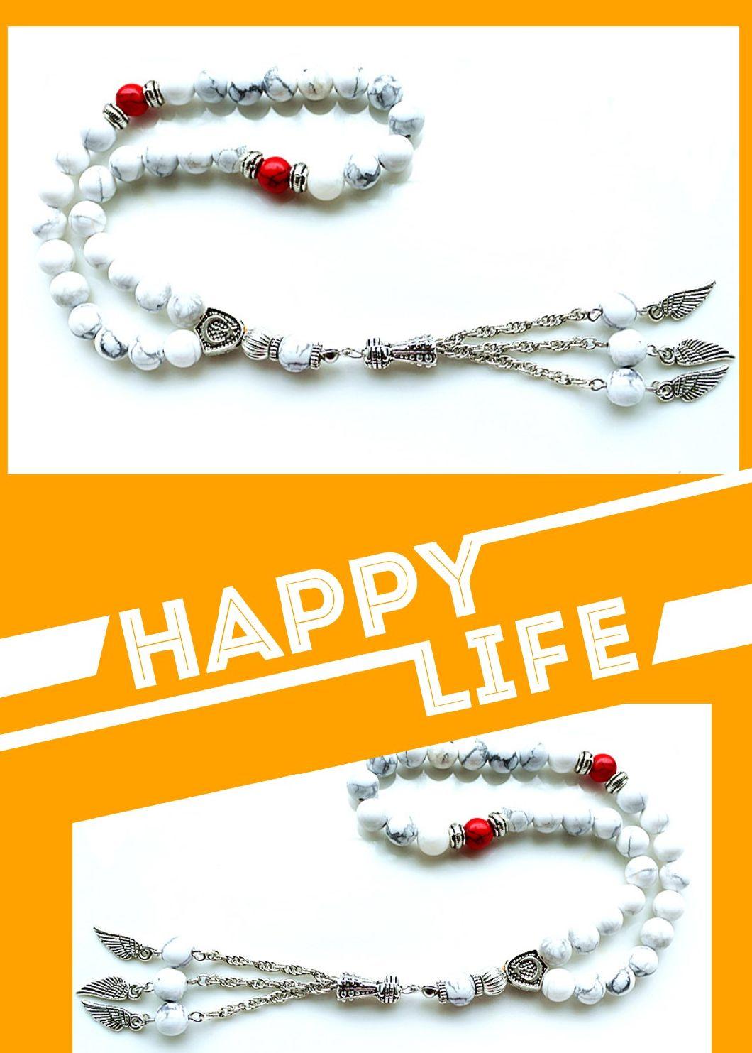 Customized Tassel Resin Tasbih Turkish Design Black and White Prayer 33 Beads Gift for Ramadan Tesbih Bracelet Bracelet Man′ S Muslim Misbaha Rosary