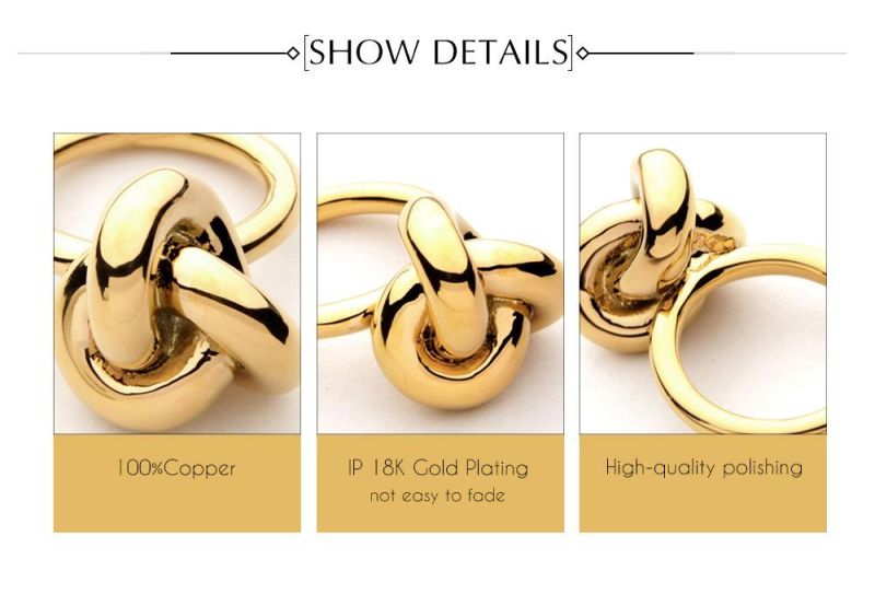 Wholesale Custom Made Big Knot Design Copper Ring