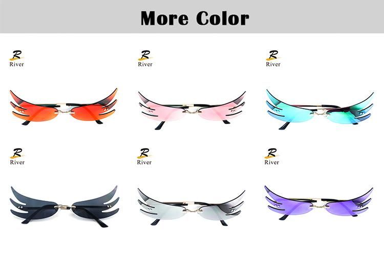 Butterfly Shaped Custom Logo Wholesale Funny Metal Frame Women Sunglasses