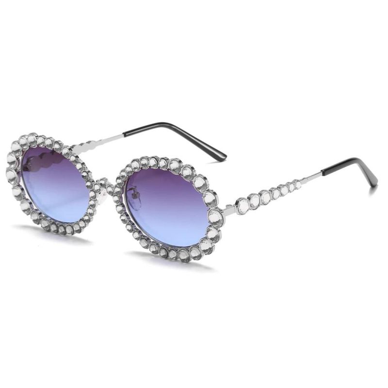2020 Ready Made Metal Diamonds Flower Fashion Sunglasses