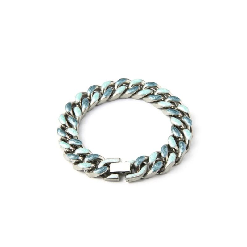 Manufacturer Custom Hip Hop Jewelry High Quality Waterproof New Arrivals Cuban Jewellery Stainless Steel Bracelet Couple Jewelry Fashion Men Jewelry