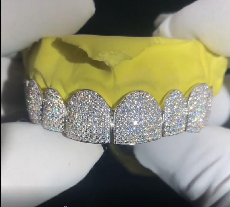 Messi Gems Hip Hop Custom Iced out Moissanite Diamond Silver Gold Teeth Grillz