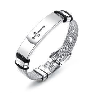 Fashion &#160; 2021 Mesh Hollow Cross Stainless Steel Men Bracelet