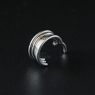 Eternal Metal ASTM F136 Titanium Hinged Segment Hoop Rings with Five Levels Rings Piercing Jewelry