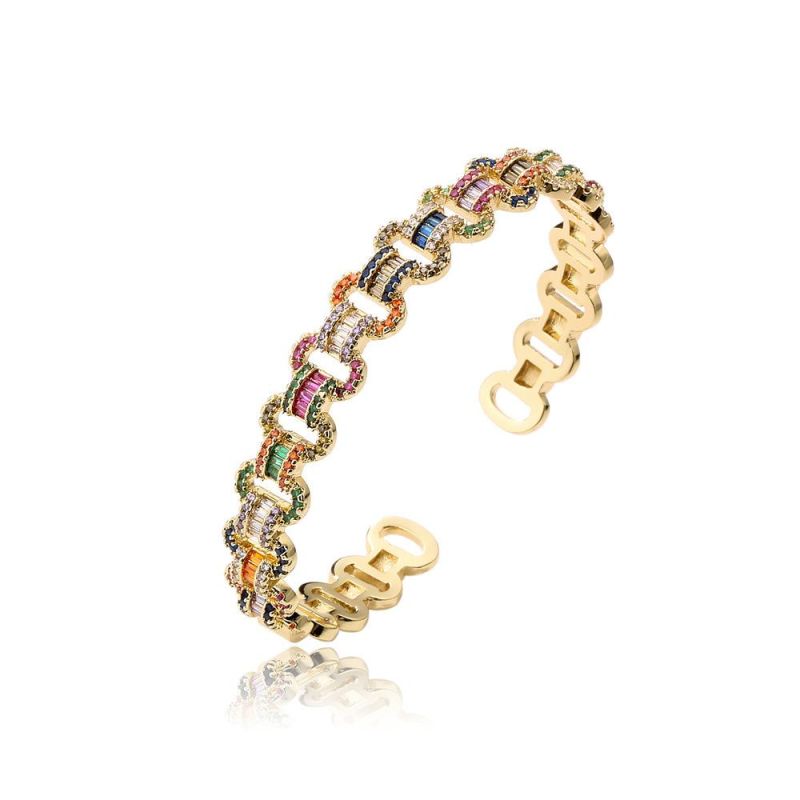 Fashion Locomotive Color T Square Gold Plating Bracelet