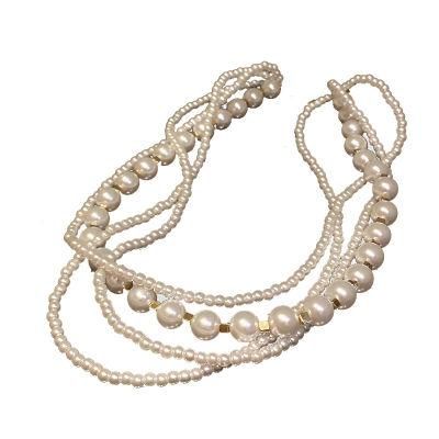 Fashion Jewelry Multi-Layer Pearl Necklace Closure Chain Necklace