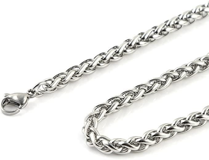 Stainless Steel Flower Basket Chain Necklace Jewelry for Women and Men