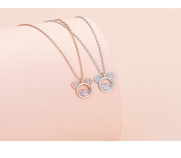Mickey Mouse Necklace Female Personality Fashion Zircon Pendant Necklace