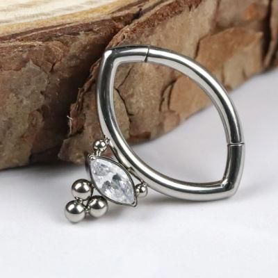 Eternal Metal ASTM F136 Titanium Eye Shaped Clicker Rings Piercing Jewelry