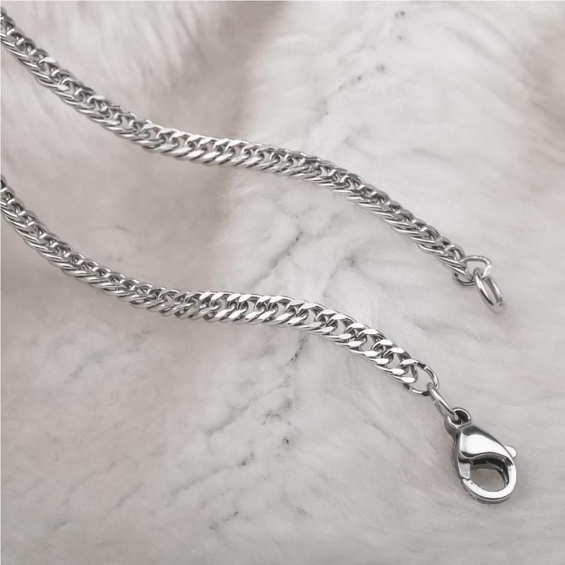 Fashion Jewelry Necklace Curb Chain with Double Wire Polish Face