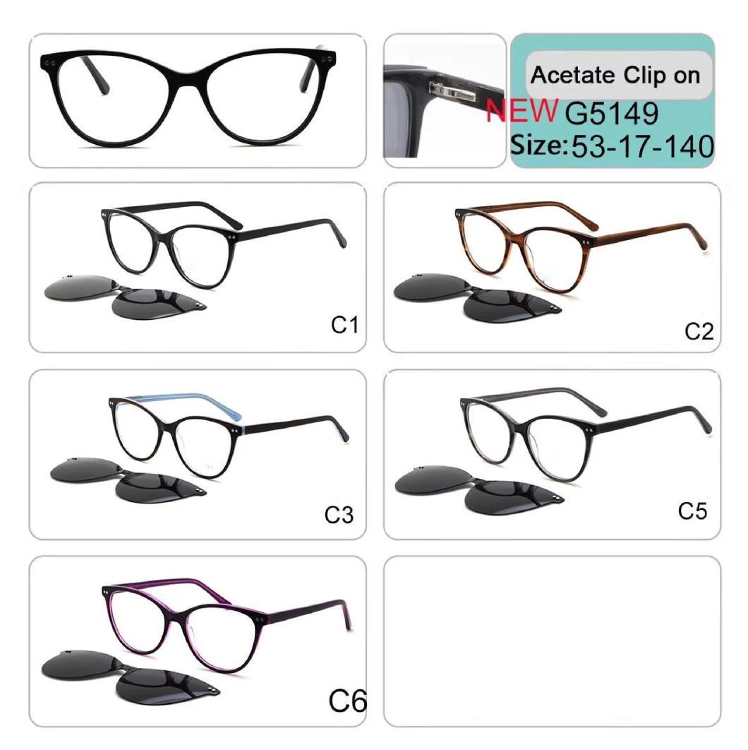 High Quality Clip on Acetate Optical Frame Eyeglasses Sunglass Sun Glass