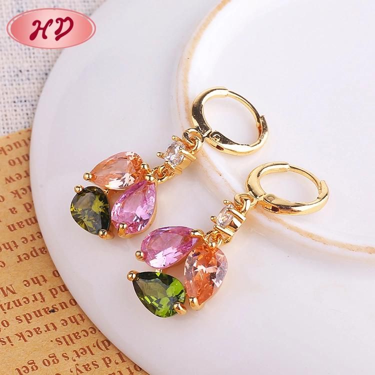 2020 Water Prop Shapes Rose Gold Plated Long Drop Earings for Women