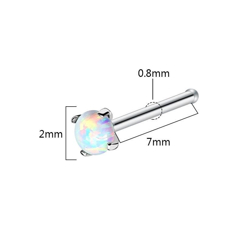 316L Surgical Steel 20g Opal Nose Ring Nose Hoop (3PCS per set) Body Piercing Jewelry (Custom Opal /bar color Available)