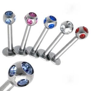 Multi Colorful Gems Unique Crystal Piercing Labret Studs