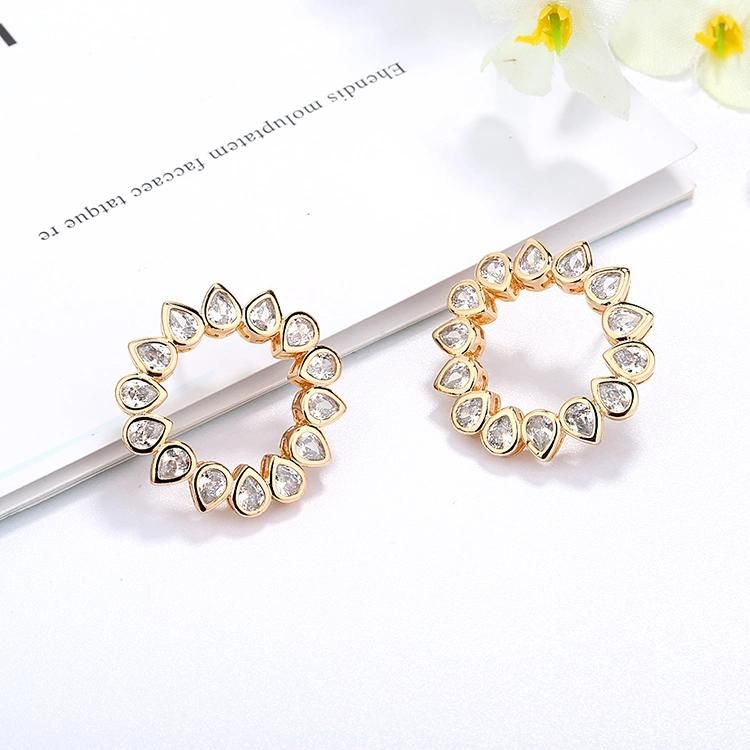Fashion Jewelry Wholesale Earrings Design New Arrival 18K Gold Plated Small Zirconia Earring Stud