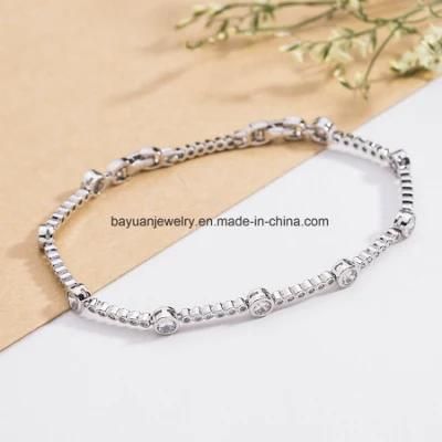 Women&prime;s Adjustable Love Symbol Infinity Charm CZ Cubic Zirconia Bracelet