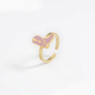 Manufacturer Custom Gold Filled Ring Creative Fashion Jewelry 18K Gold Plated Stainless Steel Cute Cartoon Rings Gold 18K Ring