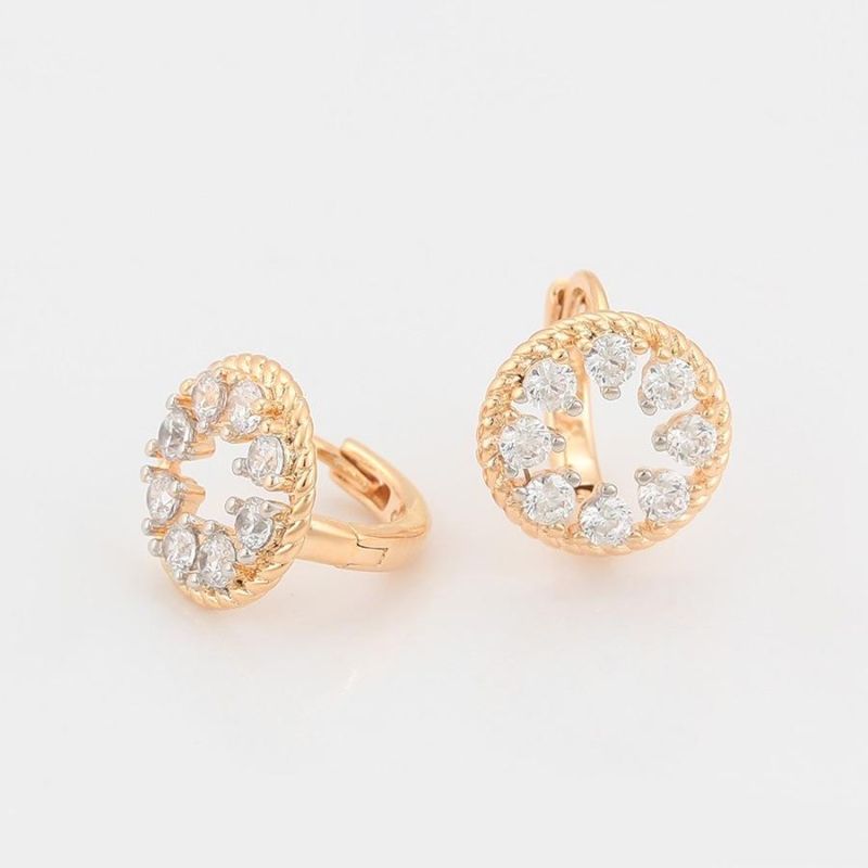 Hot Selling Fashion Jewelry Gold Plated Synthetic CZ Huge Earring