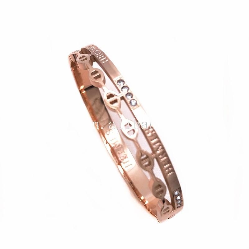 Classic Engraving Jewelry Women Stainless Steel Belt Silver Bracelet 18K Gold Love Valous Bangle Male Jewelry