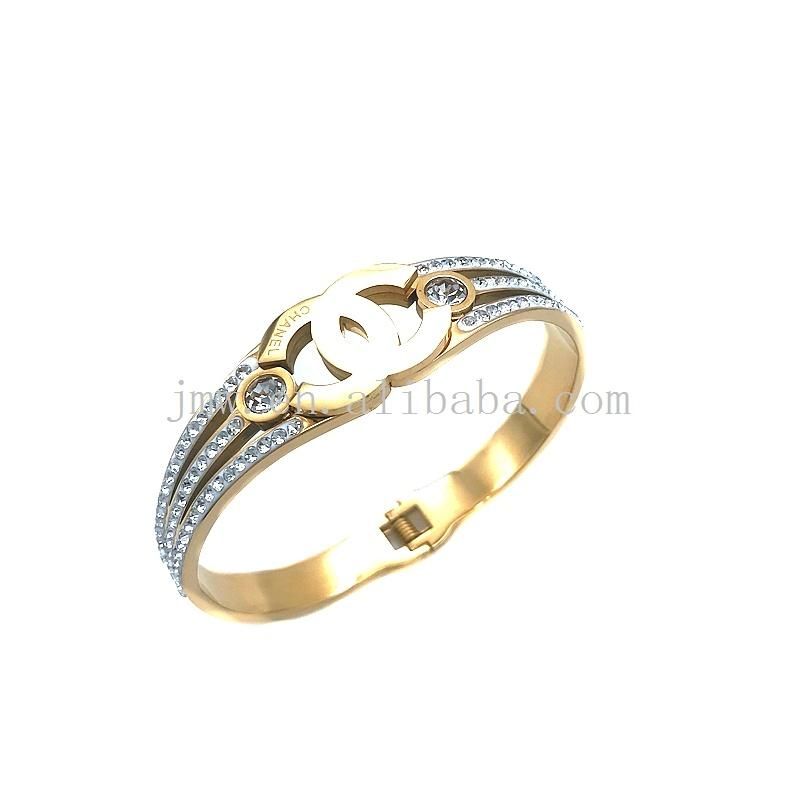 Luxury Wedding Engagement Gift Carat Diamond Jewelry in Stainless Steel Plated 18K Mossani Bracelet for Women