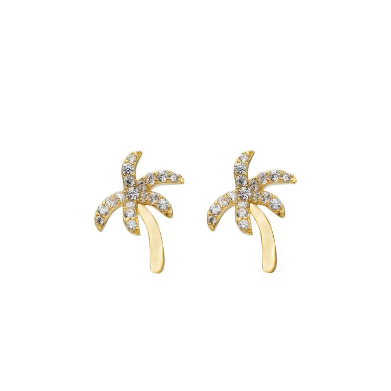 Women Earring Fashion Beautiful 10K Yellow Gold Starfish Stud Earrings