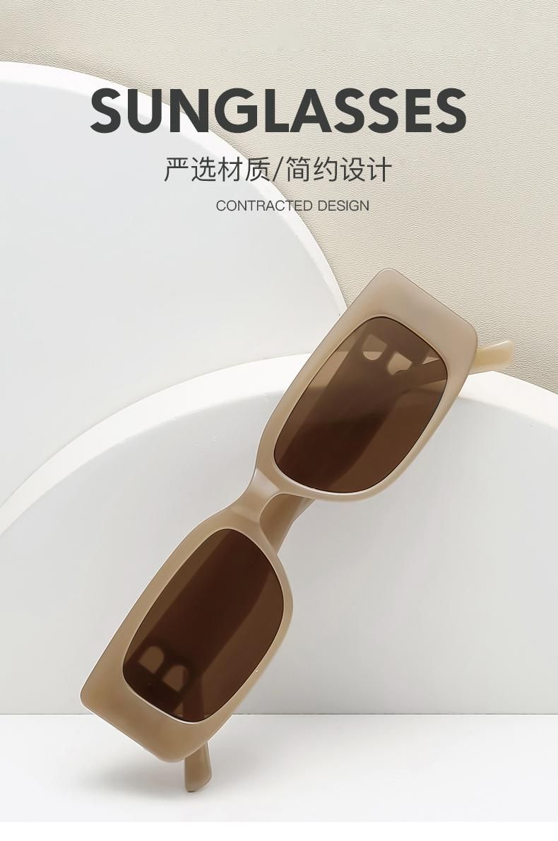 Sunglasses Amazon Hot Selling Square Trend Sunglasses Female B-Shaped Personality Small Frame Jelly Color Sunglasses