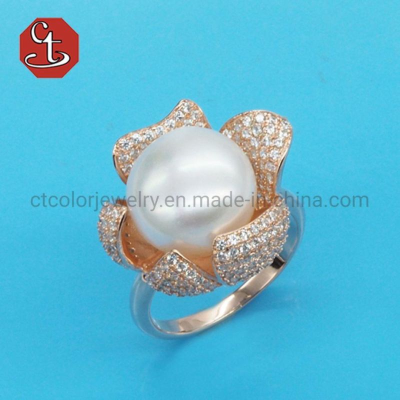 Fashion Silver Earrings for Women Natural Pearl Jewelry Gifts Brass Earring Stud