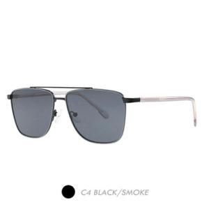 Acetate&Nylon Polarized Sunglasses, Double Brigde Square Frame A19010-03