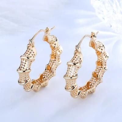 Fashion New Design Copper Alloy Brass Jewelry Big Round Hoop Earring for Wowen