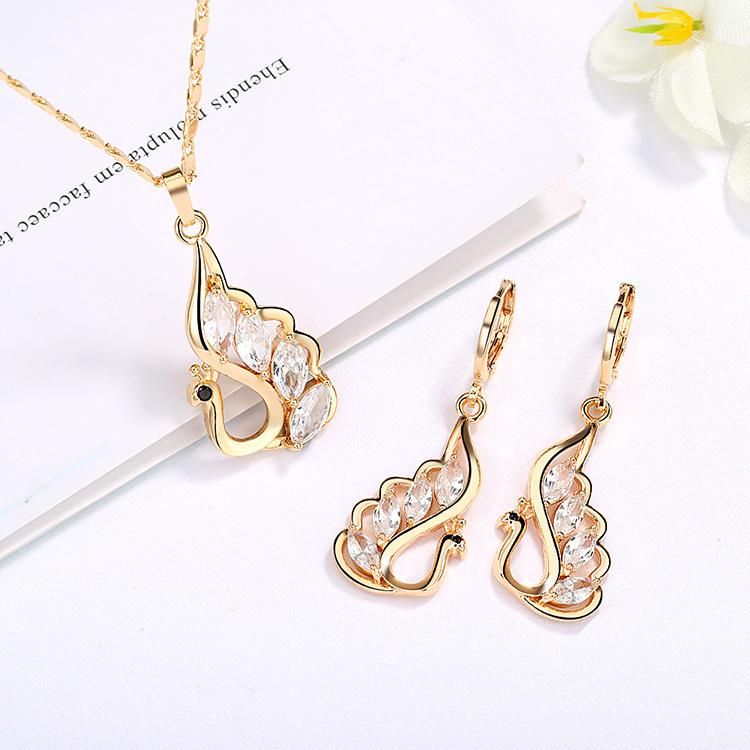 18K Gold Plated Nice Indian Bridal Jewelry Set with Zircon