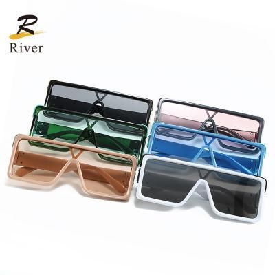 New Design Personality Vintage Big Square Oversized Shades Sunglasses for Women Men