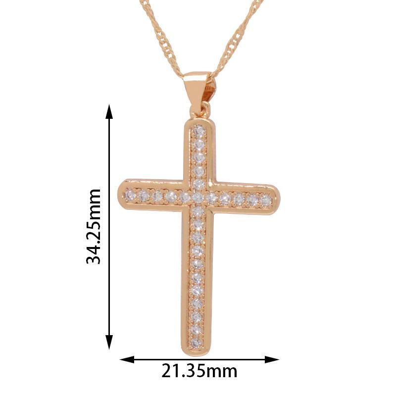 Latest Rose Gold Cross Pendant Fashion Jewelry Necklace