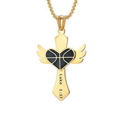 Creative Necklace Heart Shape Cross Pendant Christian Product for Np-F-Dz243