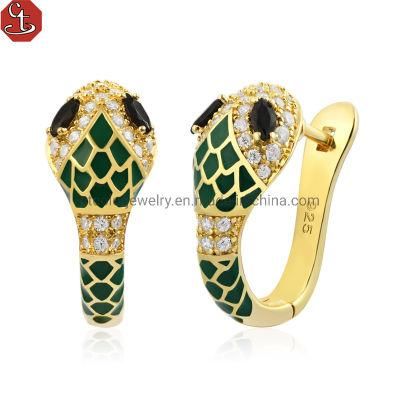 Fine 925 Sterling Silver Earring Gold plated new brand Earrings for gift