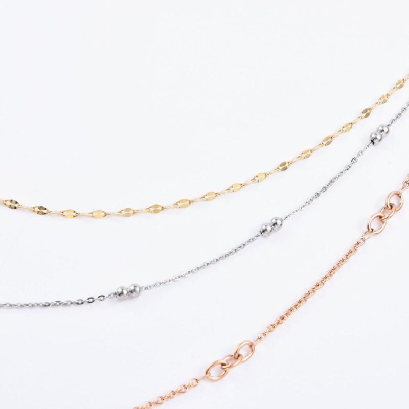 Fashion Jewelry Manufacturer 18K Gold Plated Stainless Steel Layered Necklace for Ladies Jewelry Design