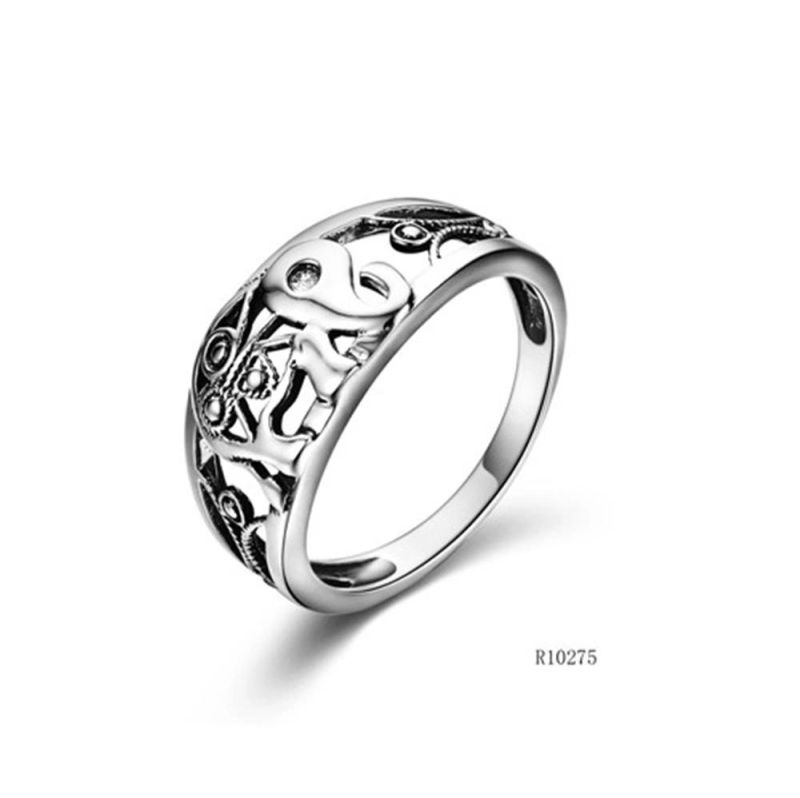 Hot Sale Elephants Silver Plain Hollow Ring