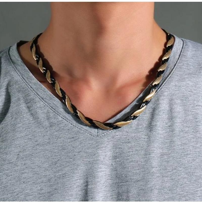 Simple Men′ S Smooth Necklace with Tungsten Steel Wire Pendant Wax Rope Necklace