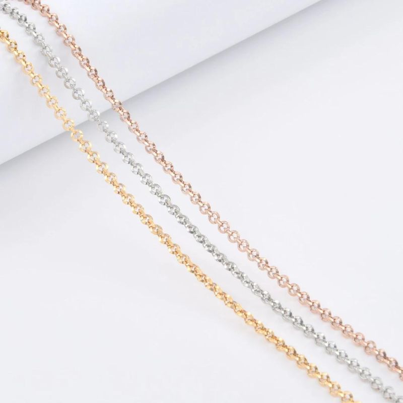 Sparkle Rectangle Rolo Stainless Steel Jewelry for Necklace Bracelet Anklet Bag Accessories
